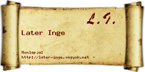 Later Inge névjegykártya